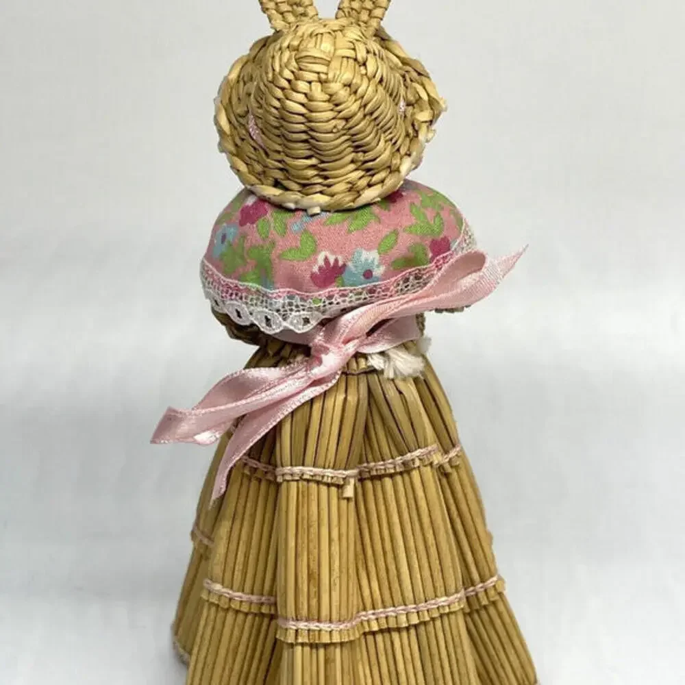 Bunny Rabbit Girl Straw‎ Doll 5.5